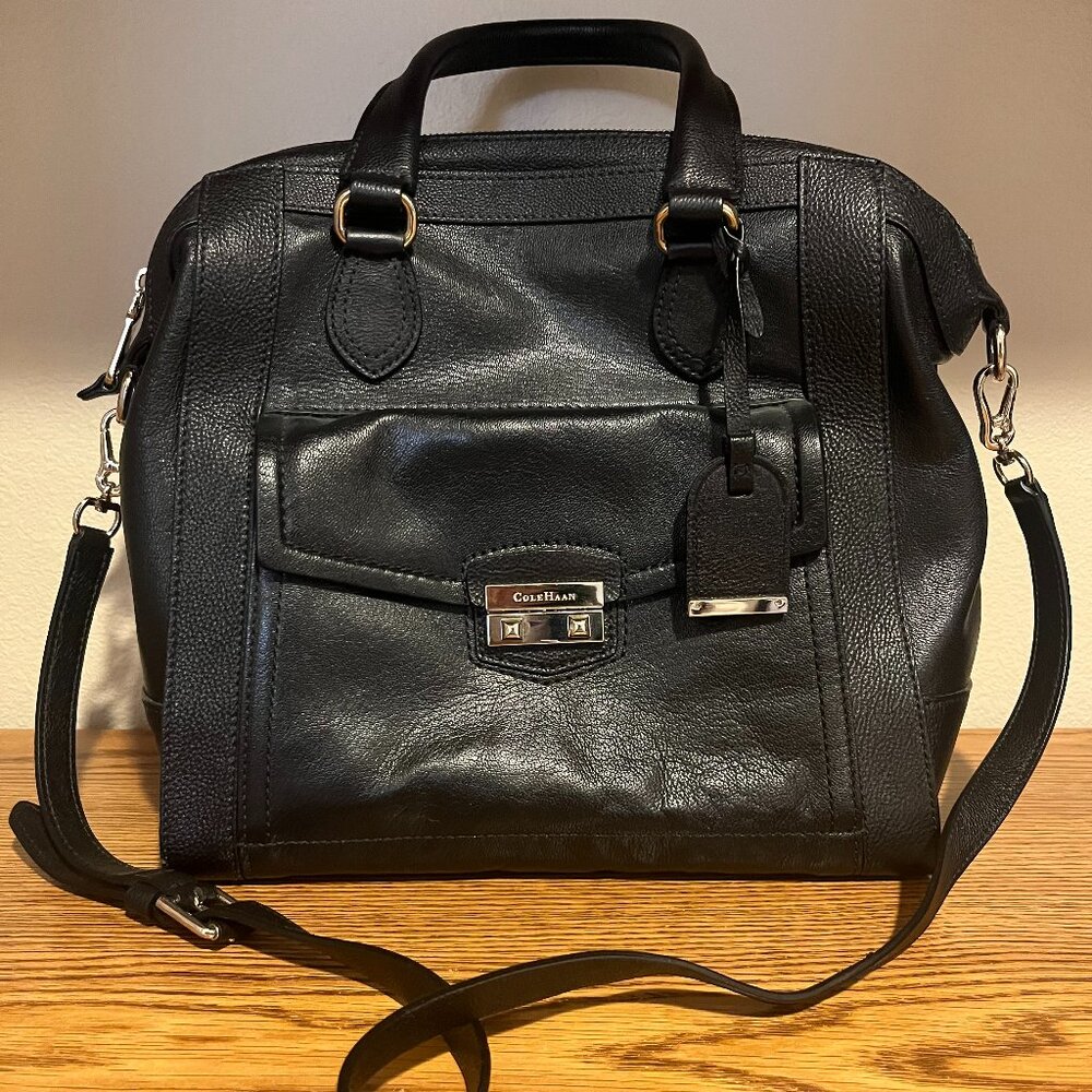 Cole Haan Black Leather Crossbody Satchel